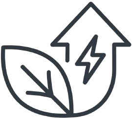 Leaf and energy arrow icon